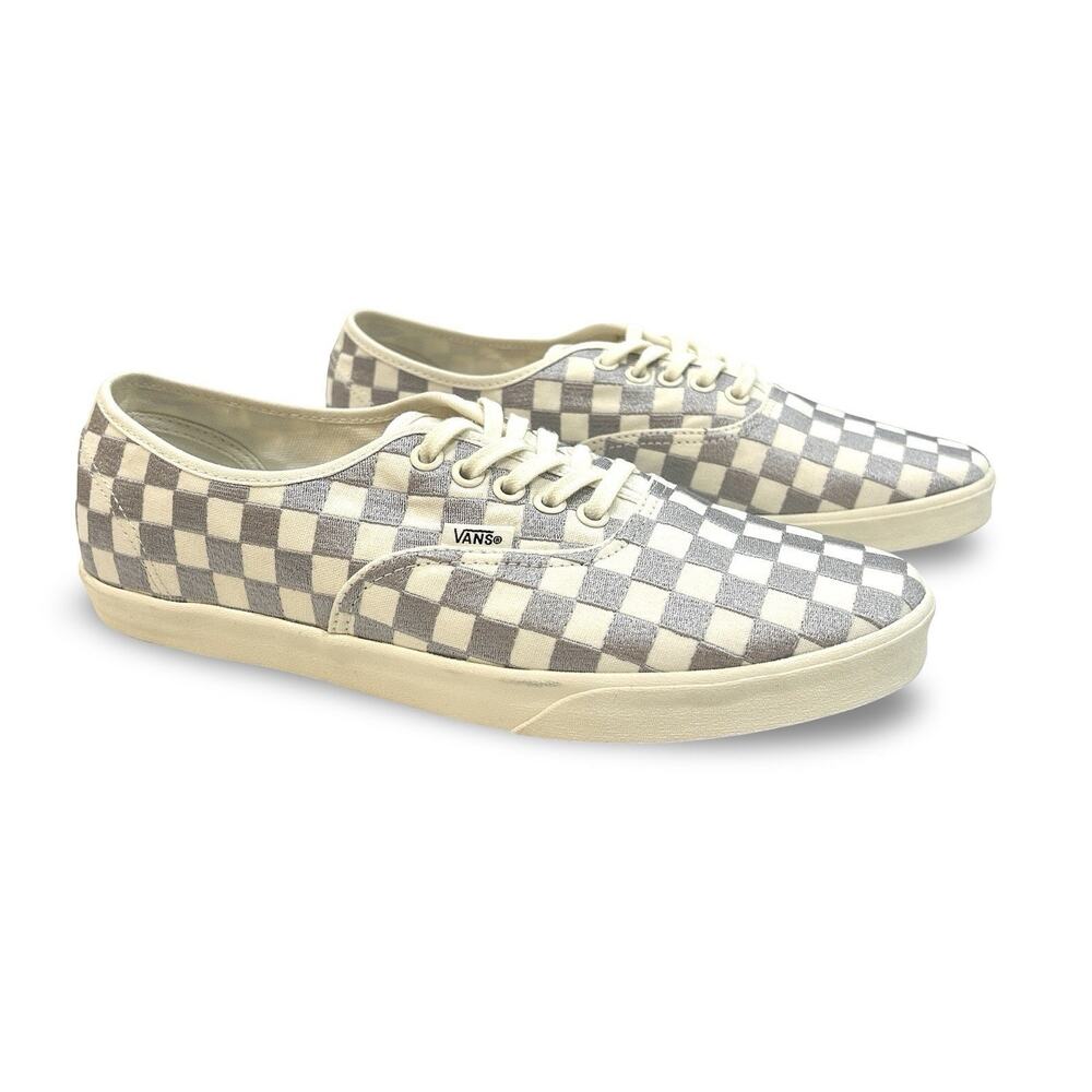 Vans Authentic Lowpro Embroidered Silver Check Sneakers Women 10 / Men 8.5 Rare